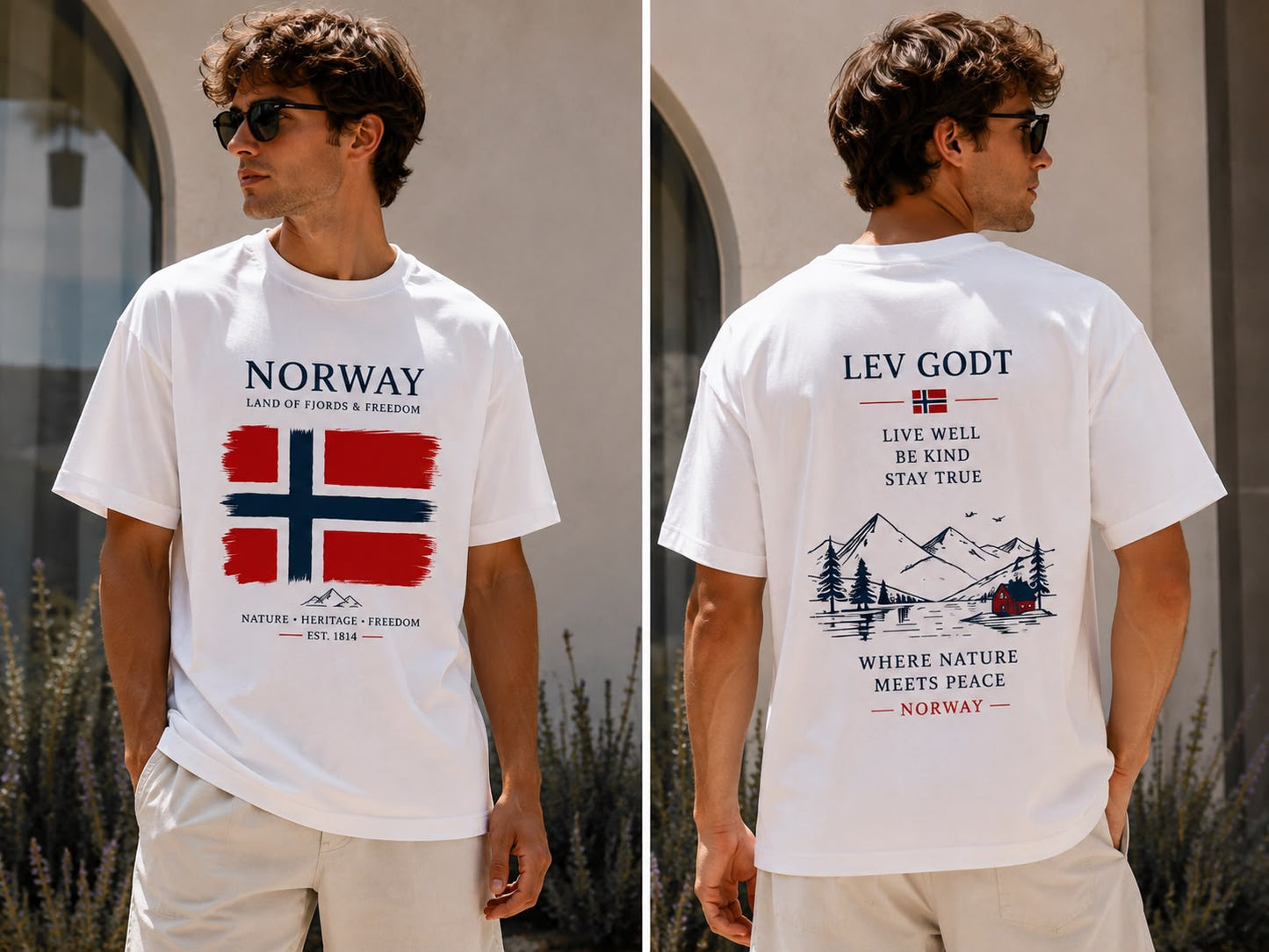 Norway – Land of Fjords & Freedom T-skjorte