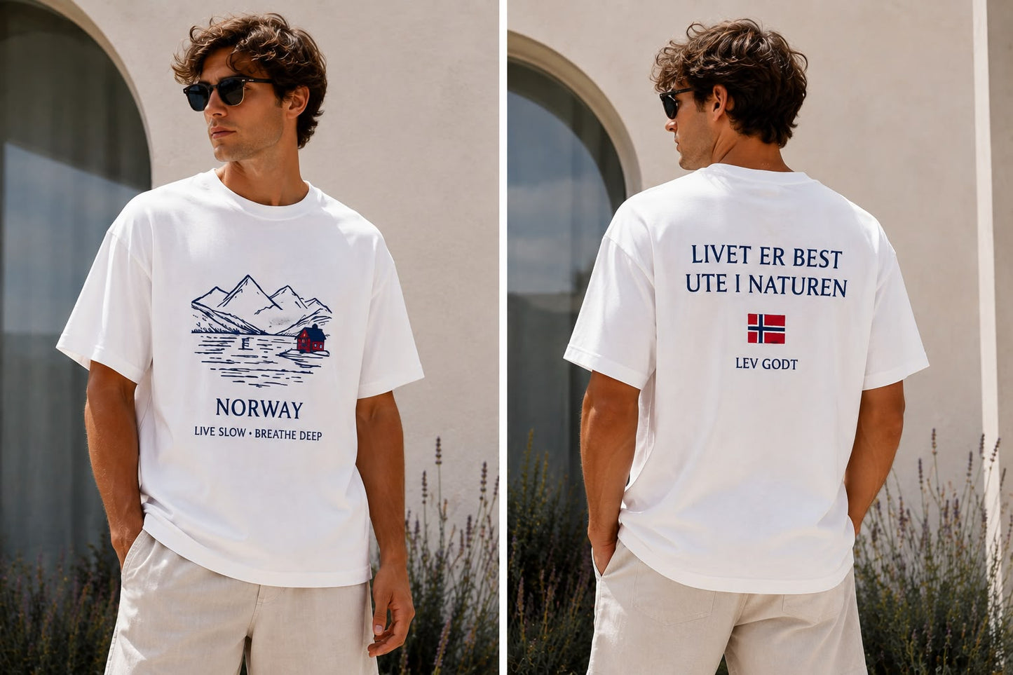 Norway – Live Slow, Breathe Deep T-skjorte