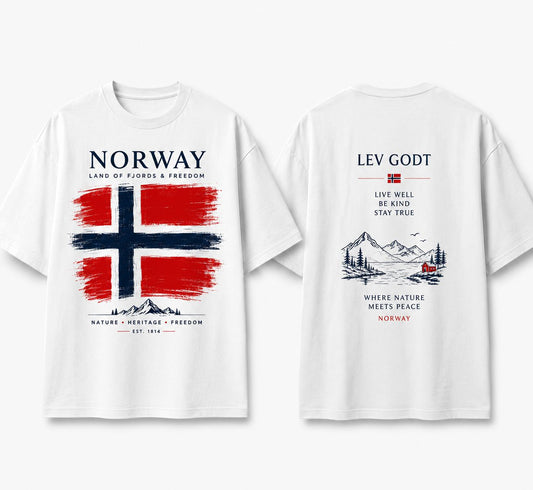 Norway – Land of Fjords & Freedom T-skjorte