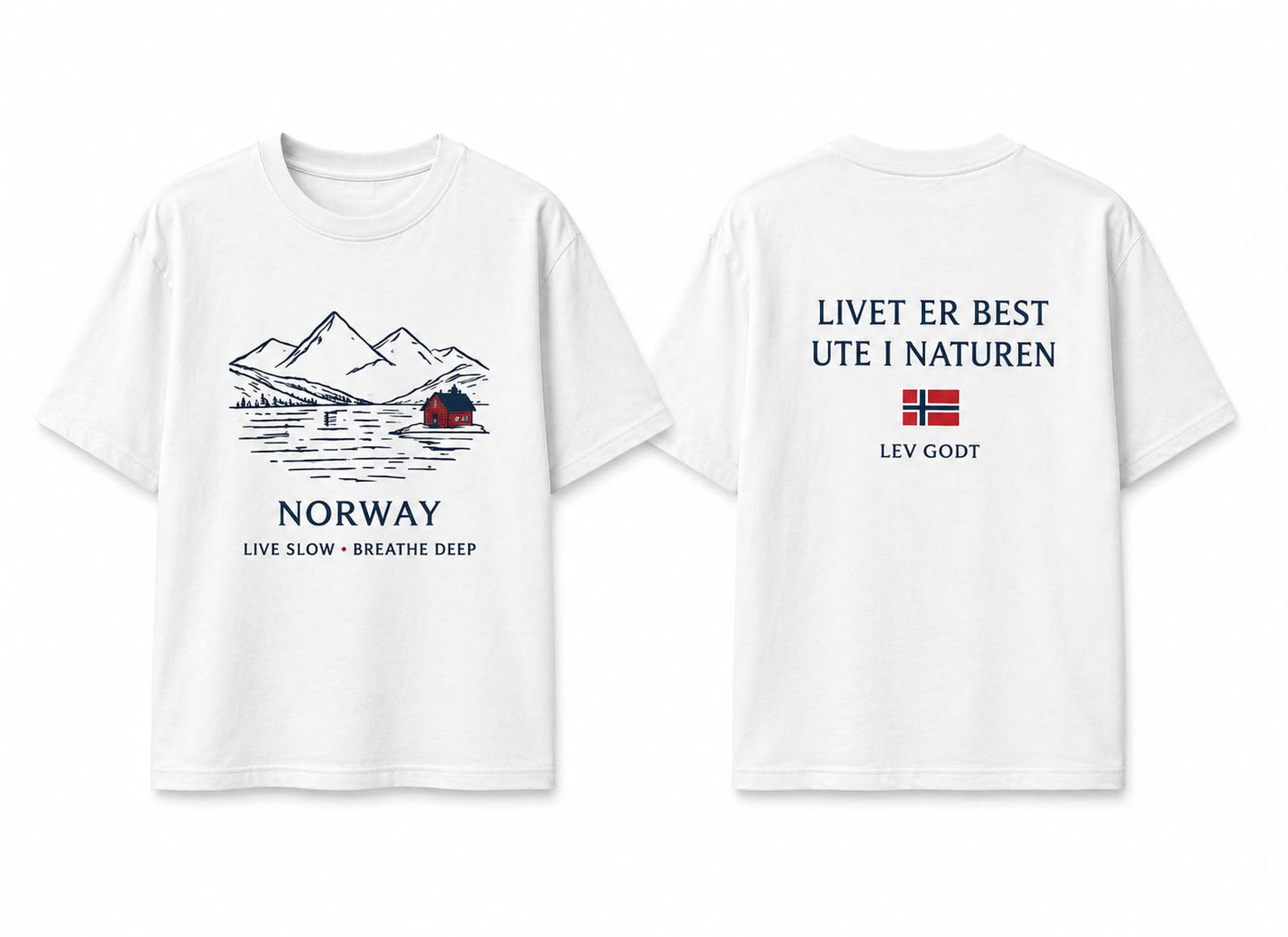 Norway – Live Slow, Breathe Deep T-skjorte