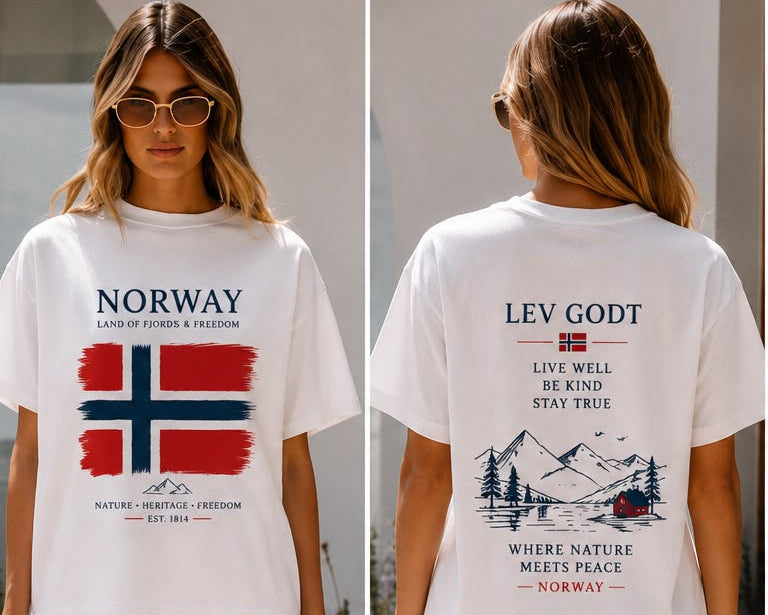 Norway – Land of Fjords & Freedom T-skjorte