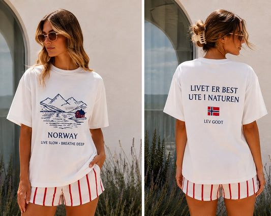 Norway – Live Slow, Breathe Deep T-skjorte